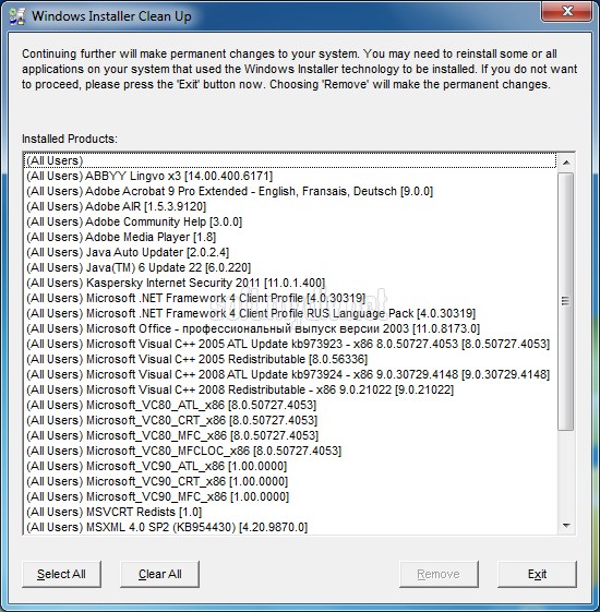 Windows Installer Cleanup Utility For Windows Vista Free
