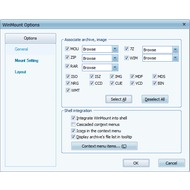 Скриншот WinMount Free Editon - настройки программы