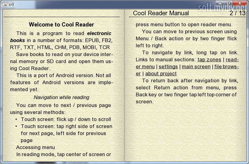 Скачать читалку cool reader на компьютер