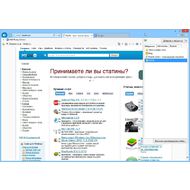 Скриншот Internet Explorer - панель избранного контента