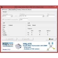 Меню управления виртуальном портом в HW Virtual Serial Port