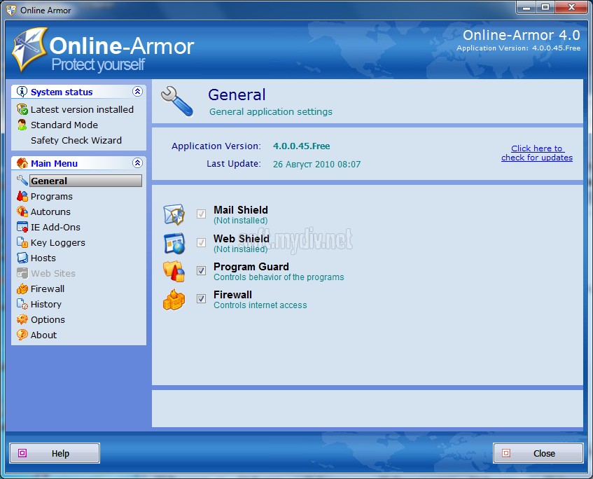 Online Armor Personal Firewall.