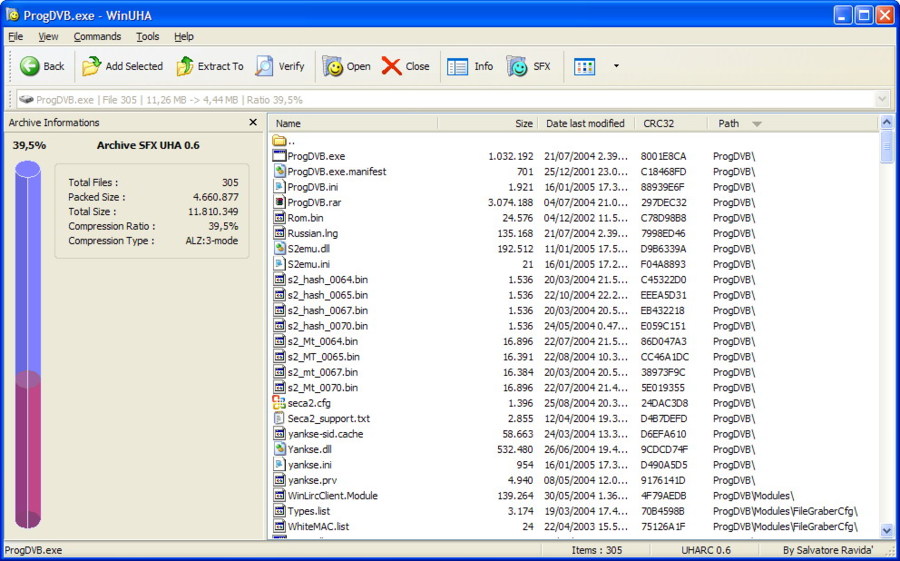 WinUHA 2.0 RC1. Скриншоты программы.