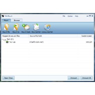 Скриншот WinMount Free Editon - главное окно программы, список смотрированный файлов