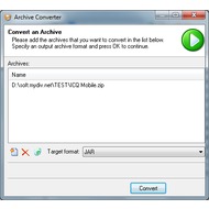 Скриншот TUGZip - конвертирование форматов архивов