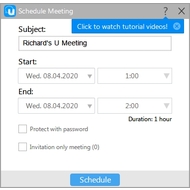 Экран расписания проведения конференций в программе U Meeting