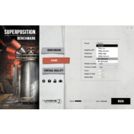 Выбор разрешения в игровом режиме Superposition Benchmark
